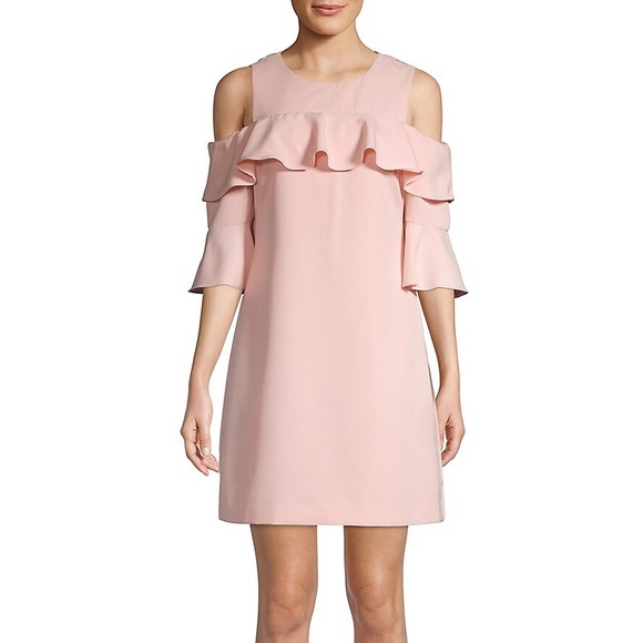 Eliza J Cold Shoulder Ruffle Cocktail Dress - Picture 2 of 16